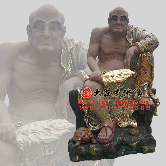 銅雕戍博迦尊者彩繪塑像 銅雕戍博迦尊者彩繪塑像